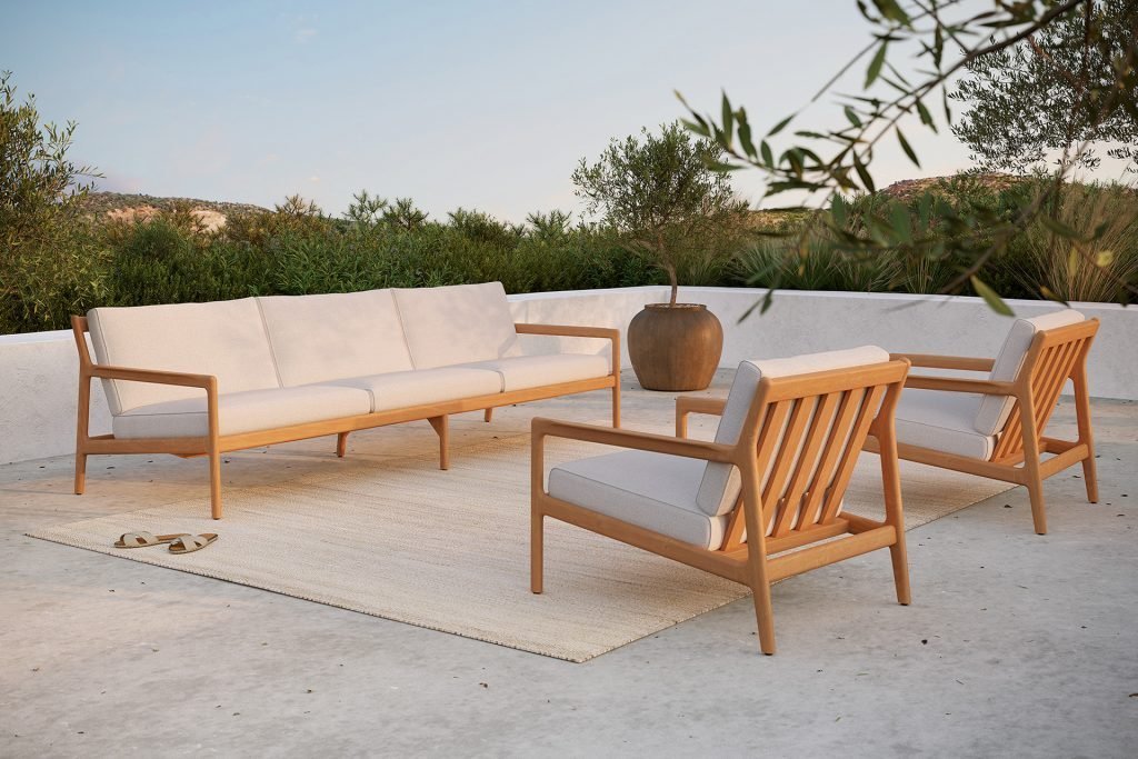 Tuinbank Teak Jack - lounge chair - white outdoor
