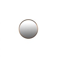 Spiegel rond brons40 cm, ronde wandspiegel met aluminium frame in walnutkleur