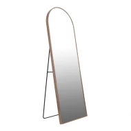 Passpiegel Arched walnut 50x150 cm, staande boogspiegel met aluminium frame in walnutkleur