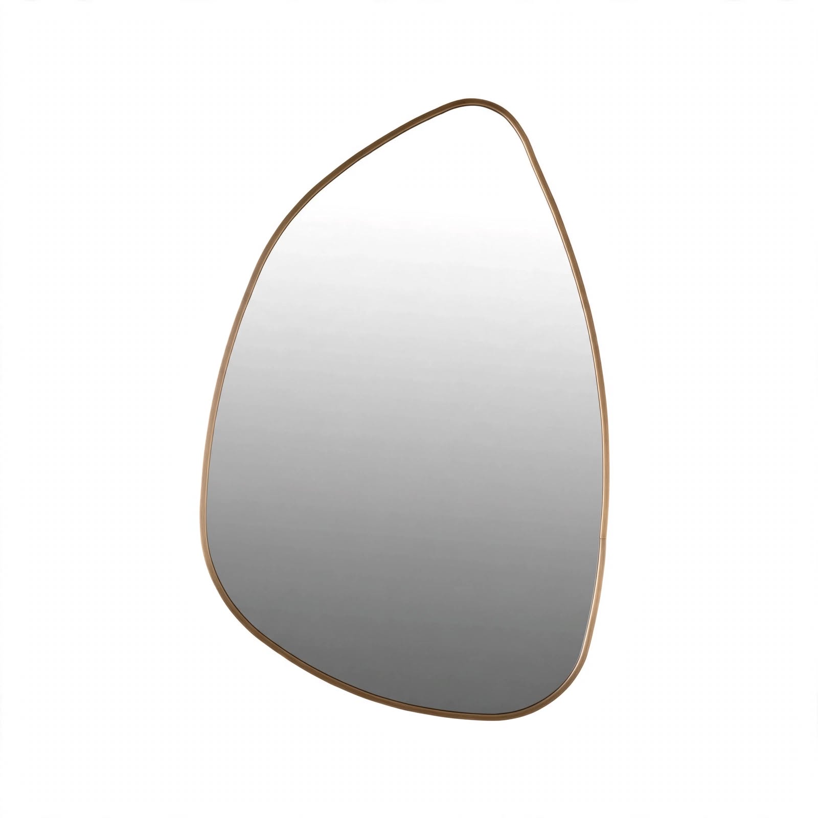 Spiegel Pebble brons 40x60 cm, organische wandspiegel met aluminium frame in brons