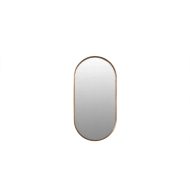 Spiegel ovaal brons 30x60 cm, ovale wandspiegel met aluminium frame in brons