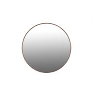 Spiegel rond walnut 60 cm, ronde wandspiegel met aluminium frame in walnutkleur
