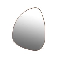 Spiegel Pebble walnut 70x90 cm, grote organische wandspiegel met aluminium frame